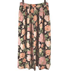 Worthington Womens Pink and Peach Skirt Floral Print Long Maxi Size 12 M JH1017